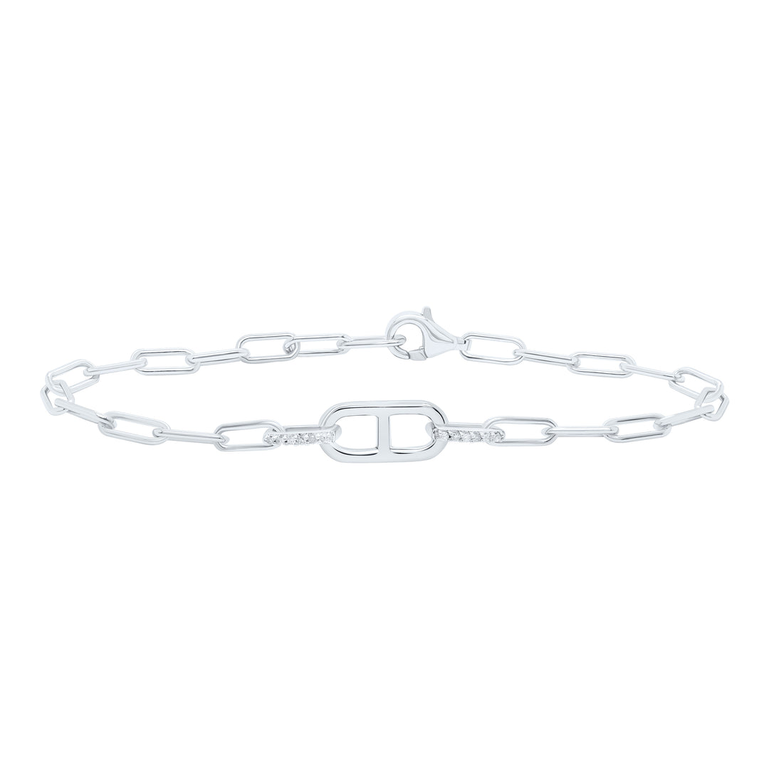 Sterling Silver Diamond Bracelet 1/20 ctw