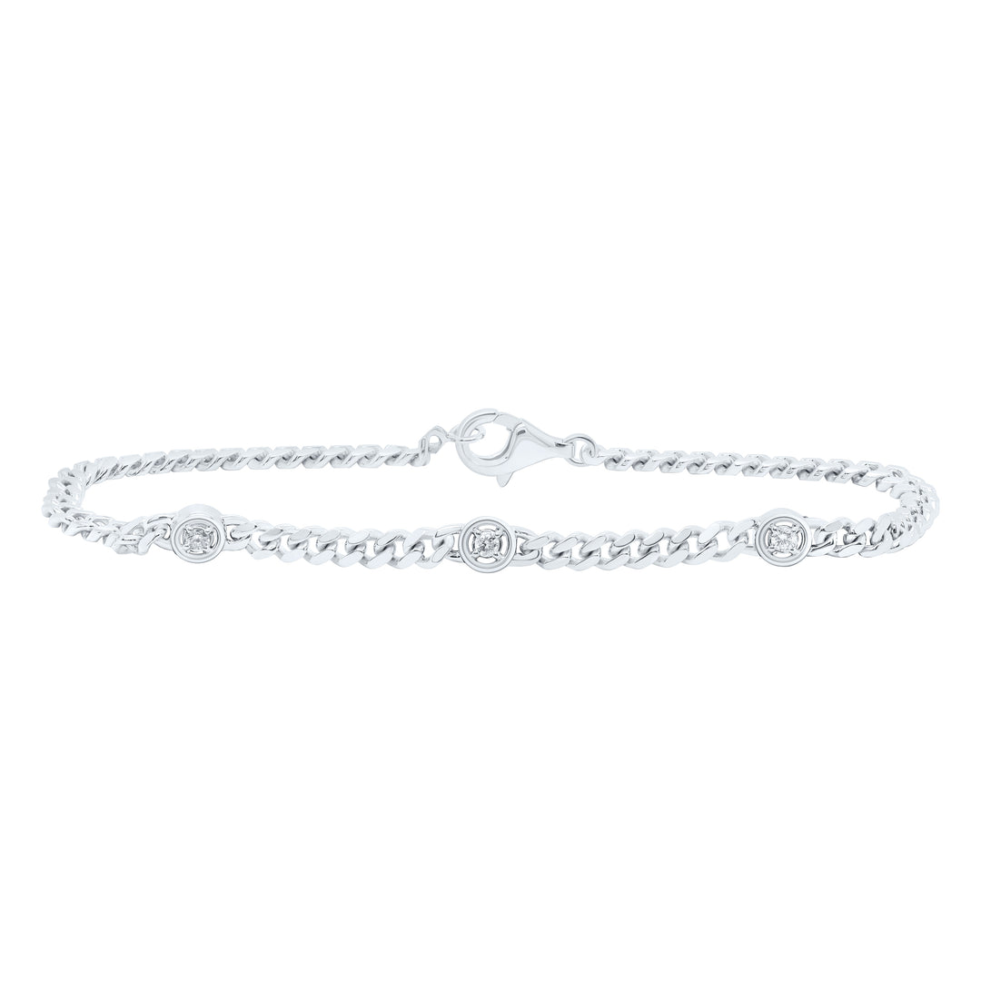 Sterling Silver Diamond Bracelet 1/6 ctw