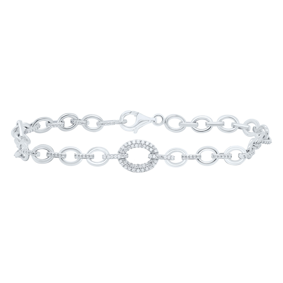 Sterling Silver Diamond Bracelet 1/5 ctw