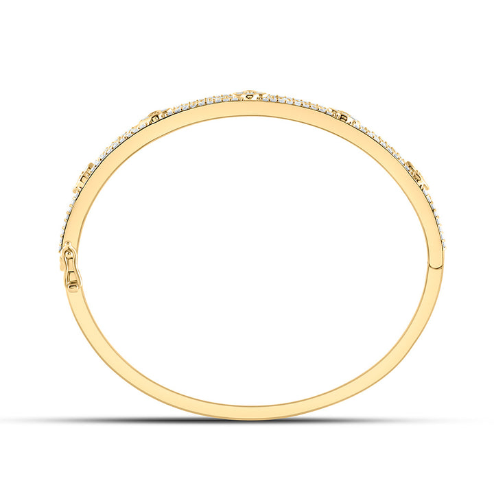 14kt Gold Diamond Clover Bangle 2-1/2 ctw - view 4