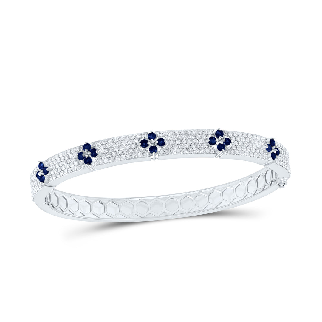 14kt Gold Diamond Clover Bangle 1-3/4 ctw