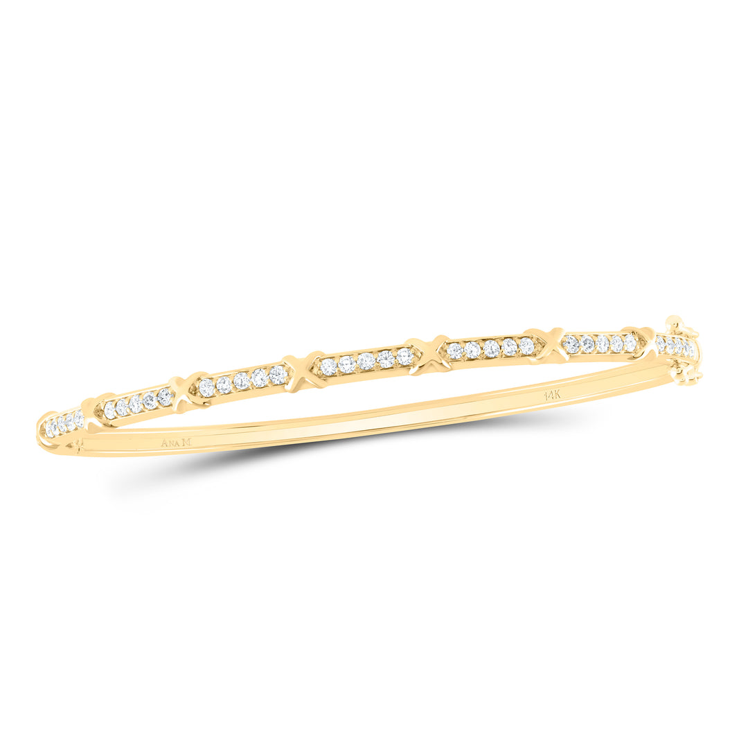 14kt Gold Diamond Bangle 3/4 ctw