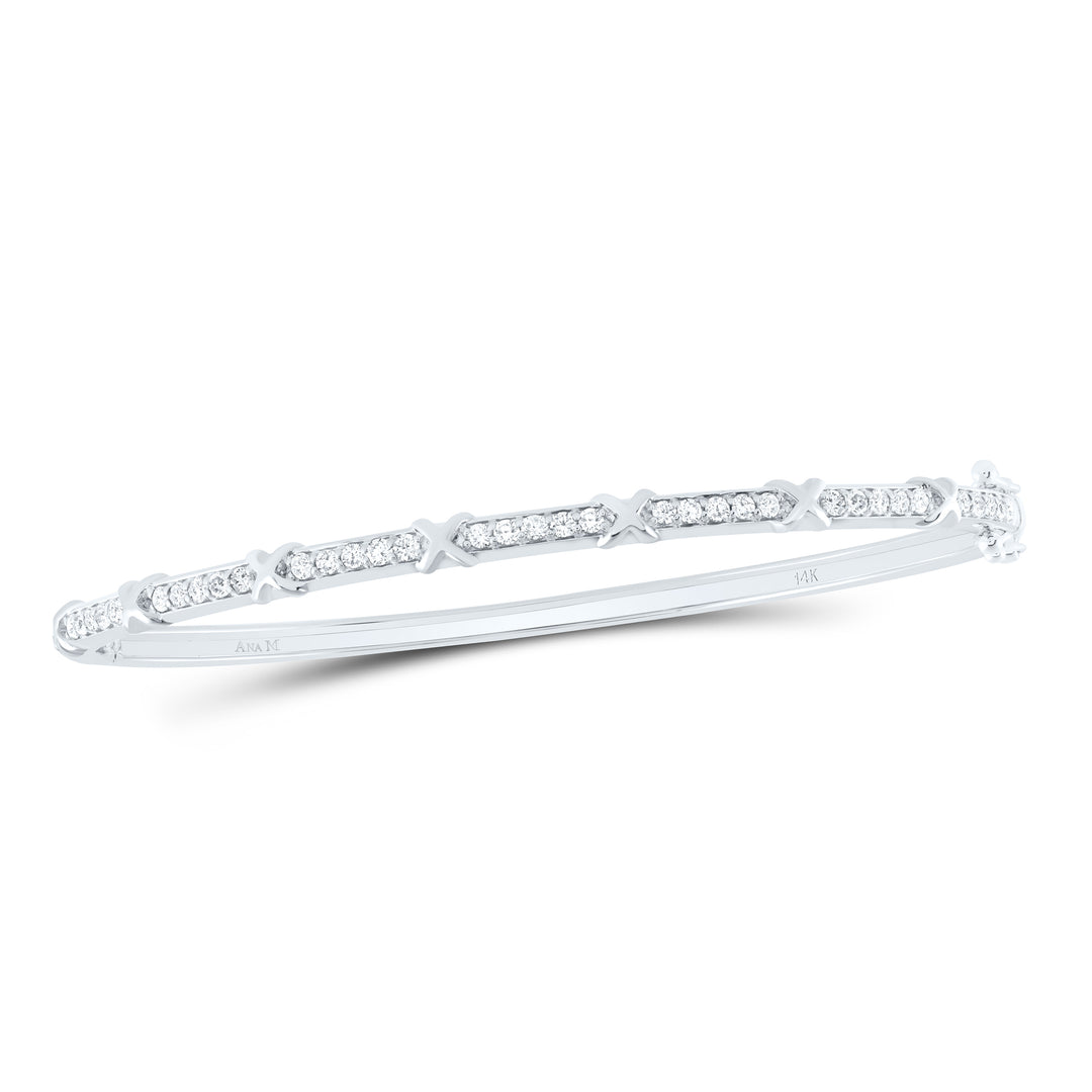 14kt Gold Diamond Bangle 3/4 ctw