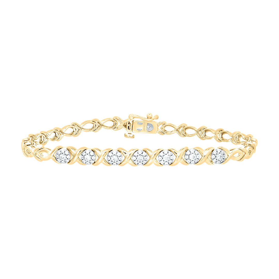 10kt Gold Women's Diamond Bracelet 1/2 ctw