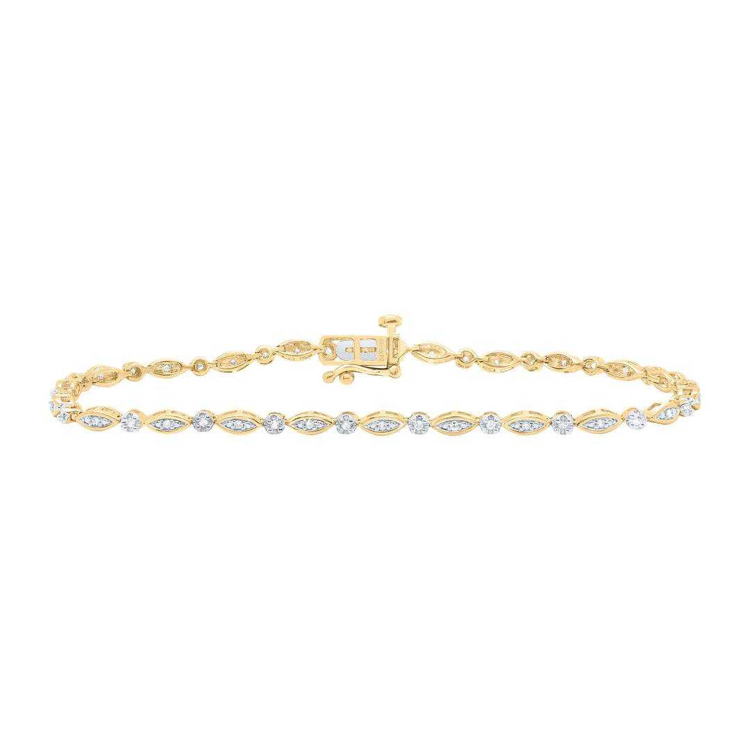 10kt Gold Women's Diamond Bracelet 1/4 ctw