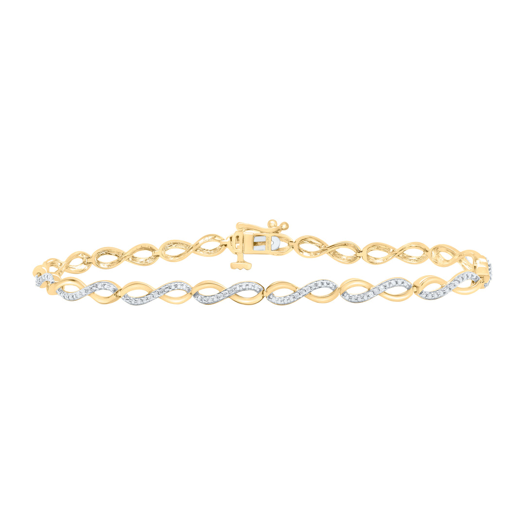 10kt Gold Women's Diamond Bracelet 1/6 ctw