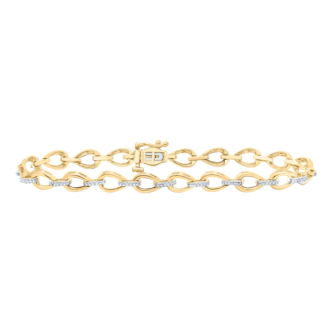 10kt Gold Women's Diamond Bracelet 1/10 ctw