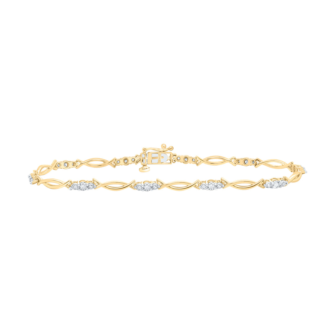 10kt Gold Women's Diamond Bracelet 1/4 ctw