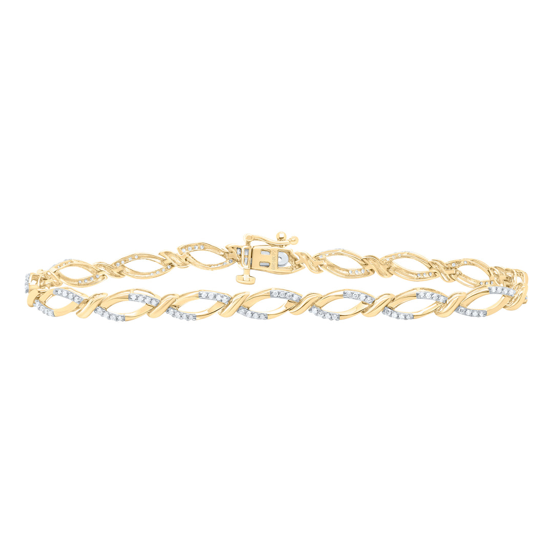 10kt Gold Women's Diamond Bracelet 1/2 ctw