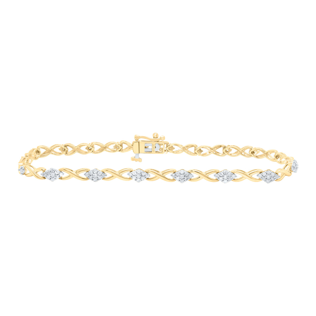 10kt Gold Women's Diamond Bracelet 1/2 ctw
