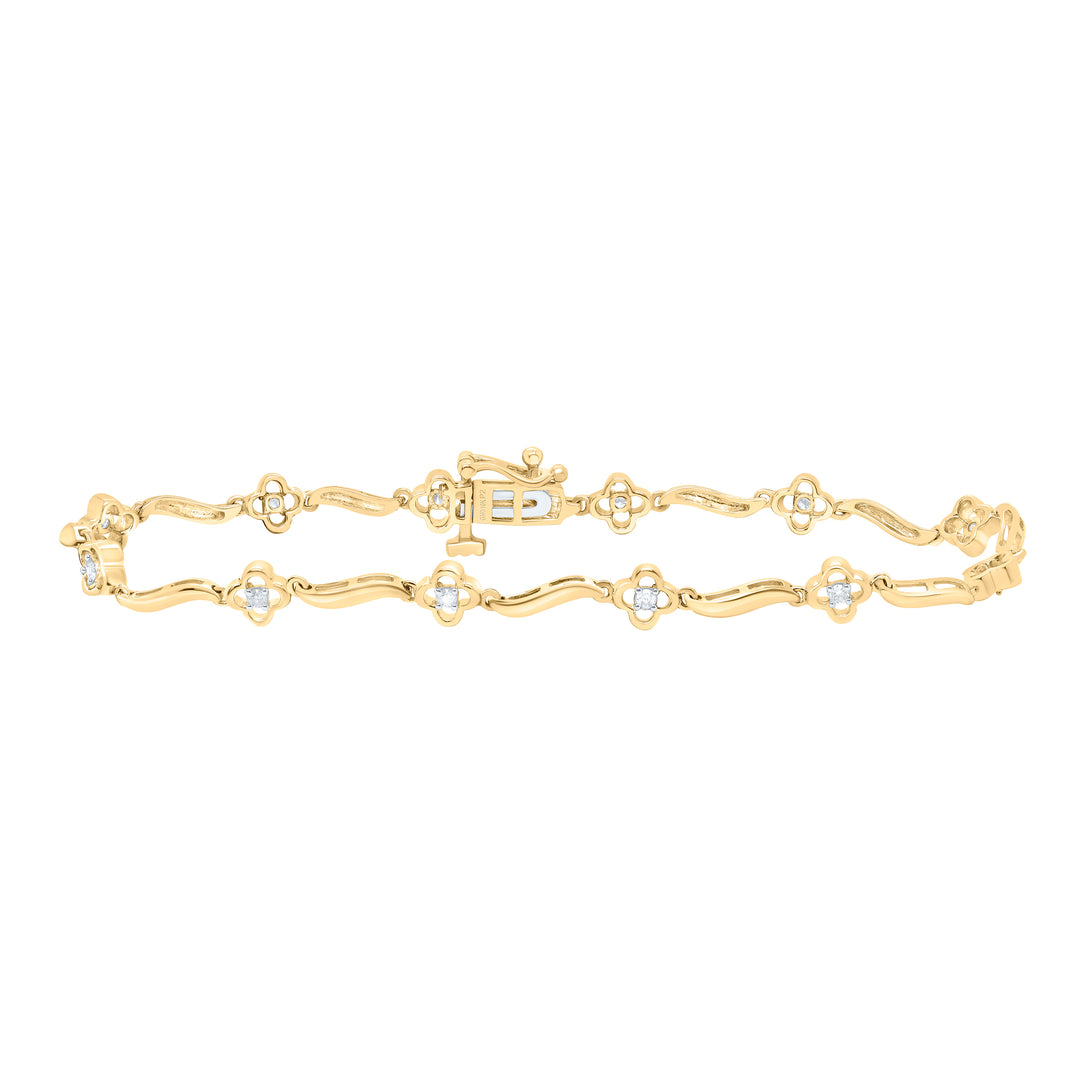 10kt Gold Women's Diamond Bracelet 1/5 ctw