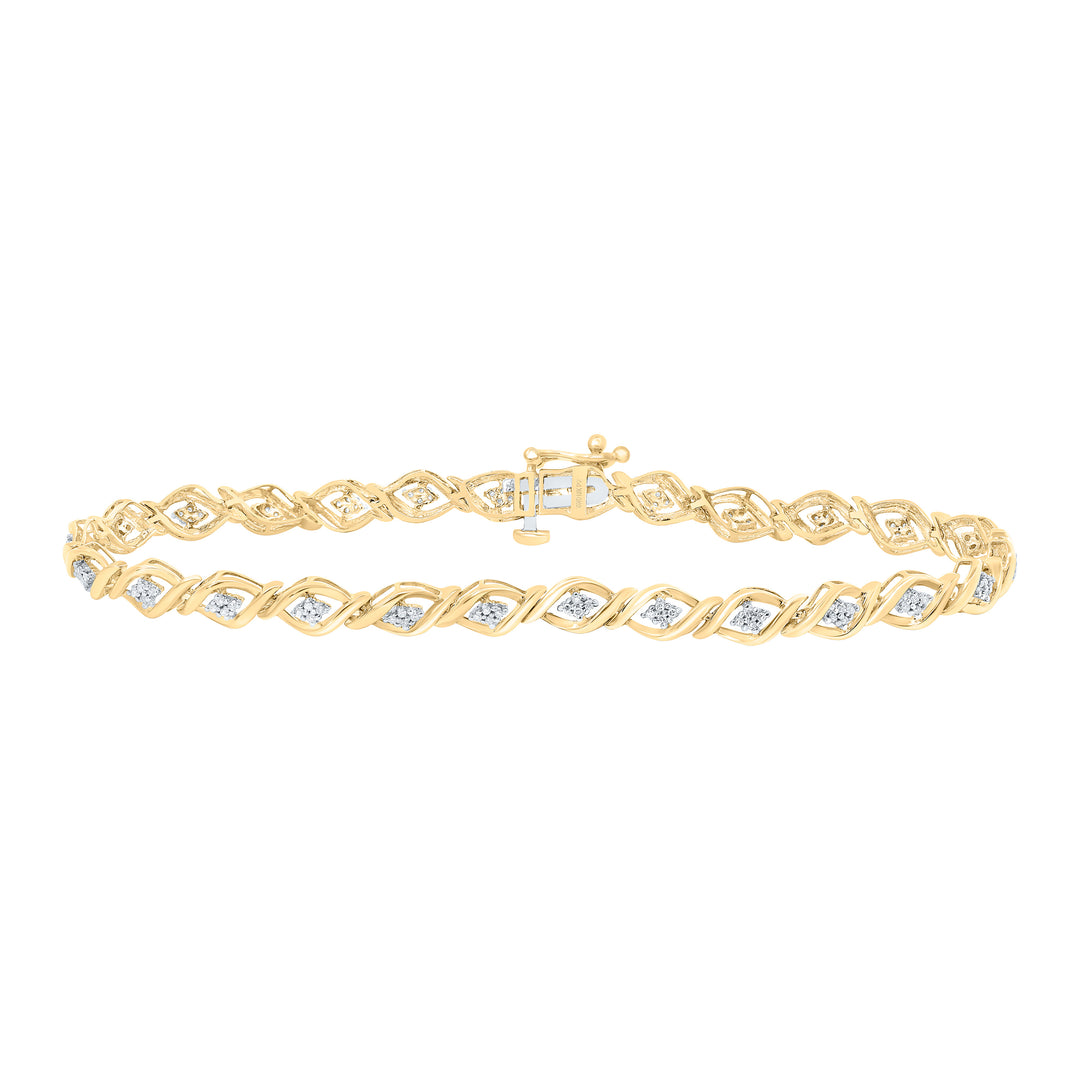 10kt Gold Women's Diamond Bracelet 1/4 ctw