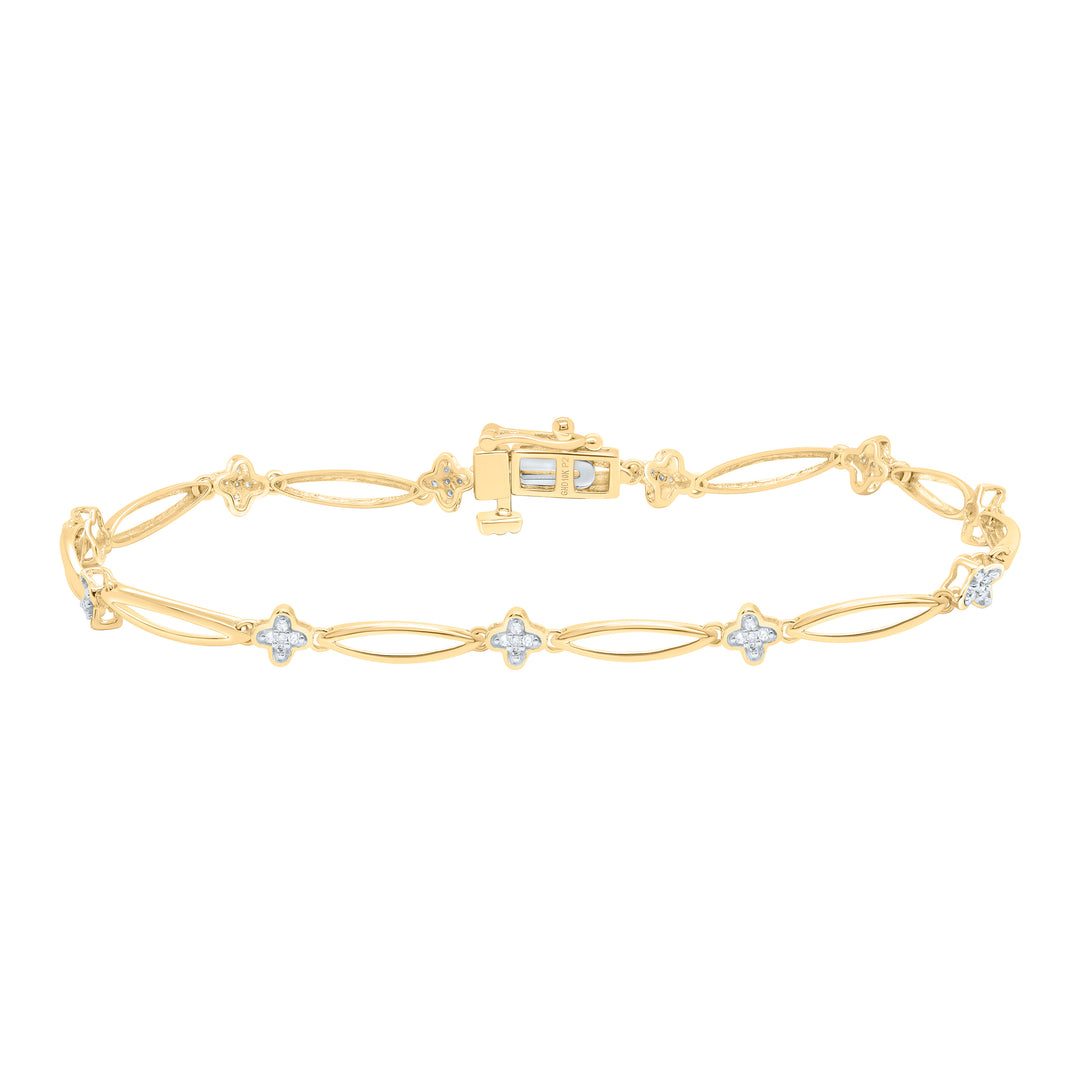 10kt Gold Women's Diamond Bracelet 1/6 ctw