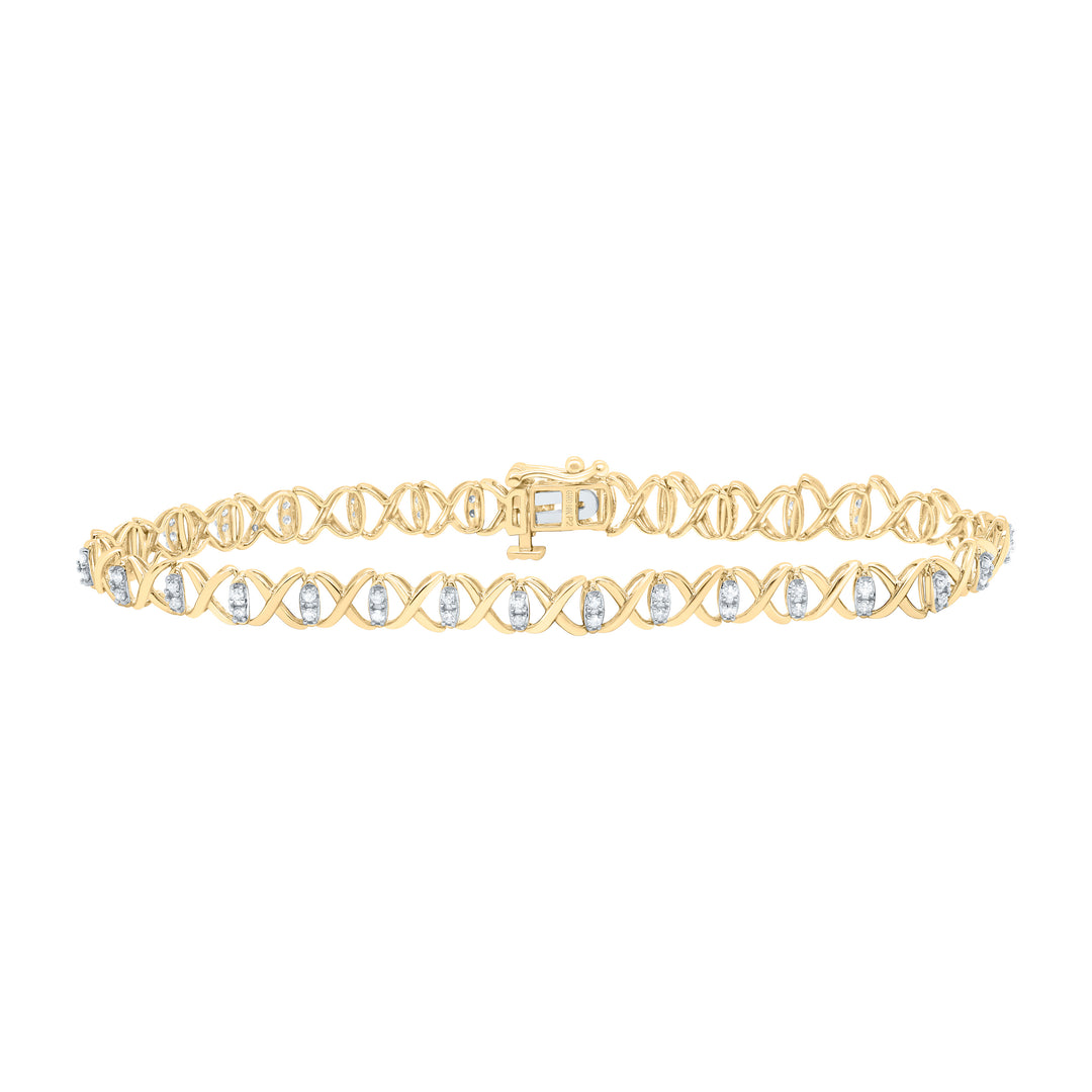 10kt Gold Women's Diamond Bracelet 1/2 ctw