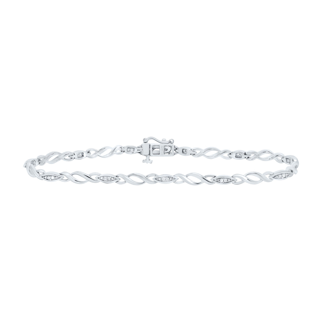 Sterling Silver Women's Diamond Bracelet 1/6 ctw