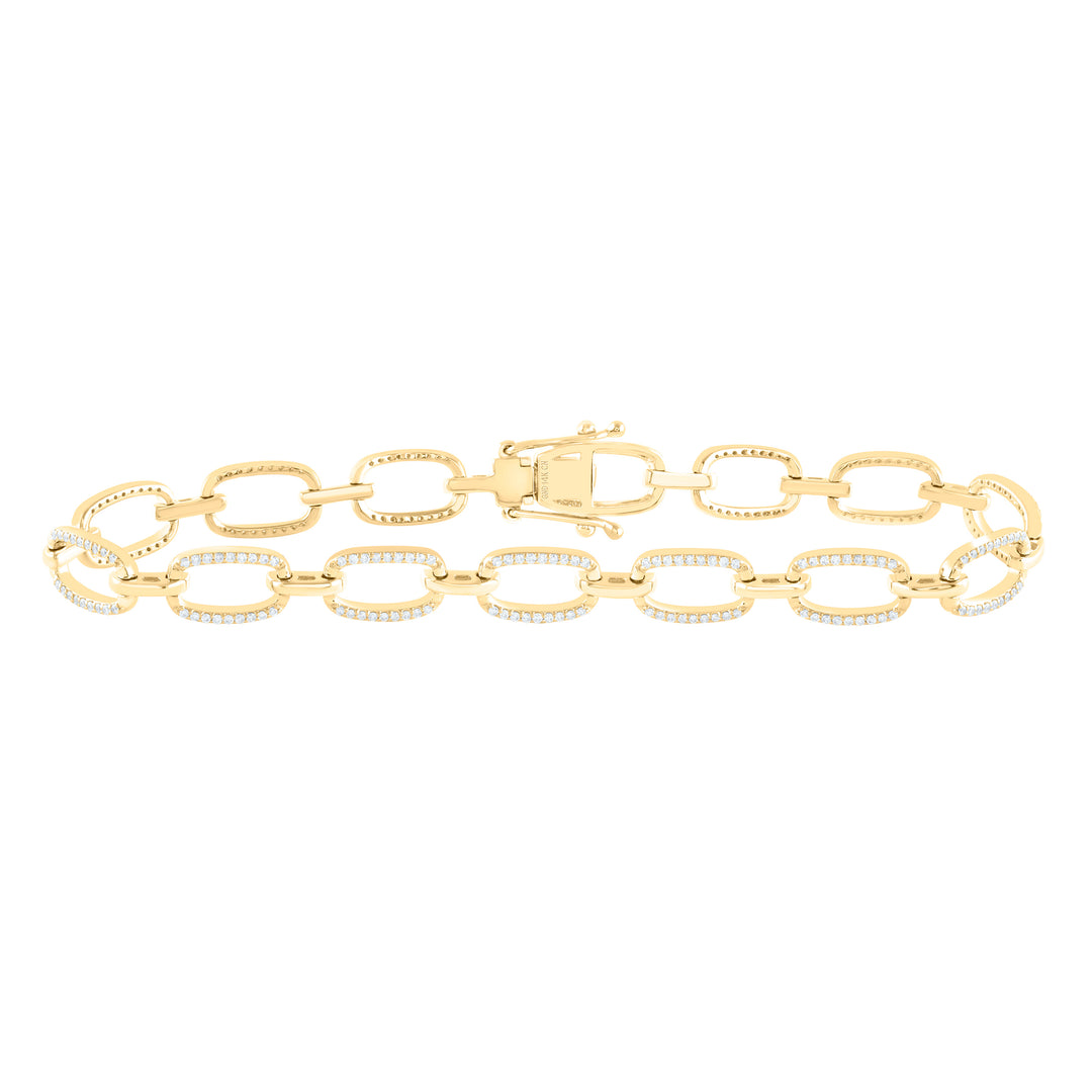 14kt Gold Women's Diamond Cuban Link Bracelet 3/4 ctw