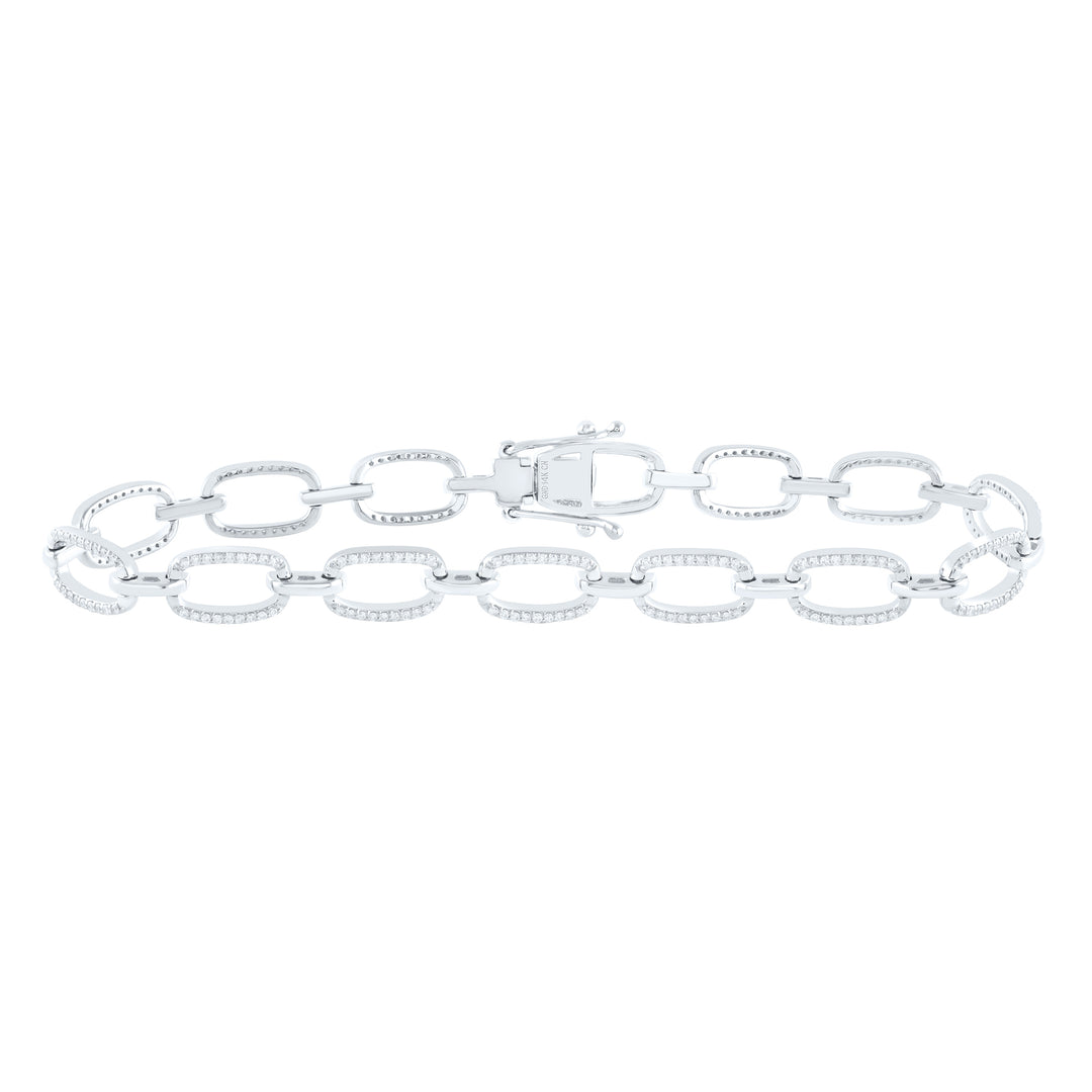 14kt Gold Women's Diamond Cuban Link Bracelet 3/4 ctw