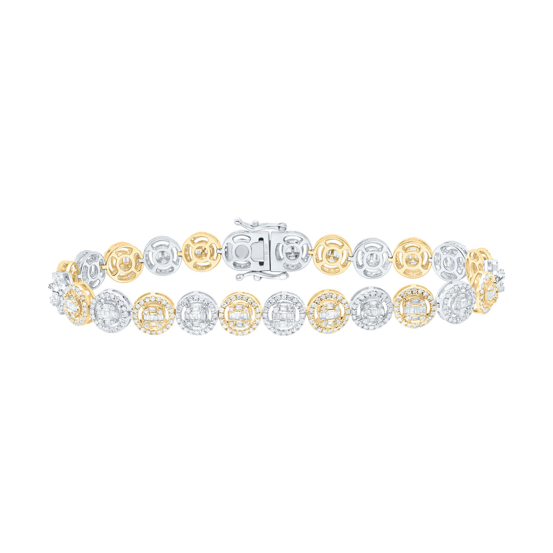 10kt Gold Men's Diamond Bracelet 2-5/8 ctw