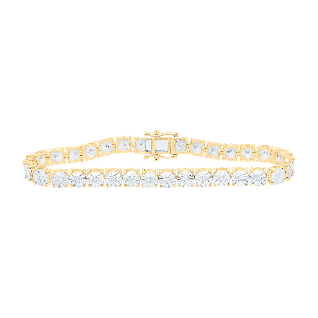 10kt Gold Men's Diamond Tennis Bracelet 1-1/3 ctw