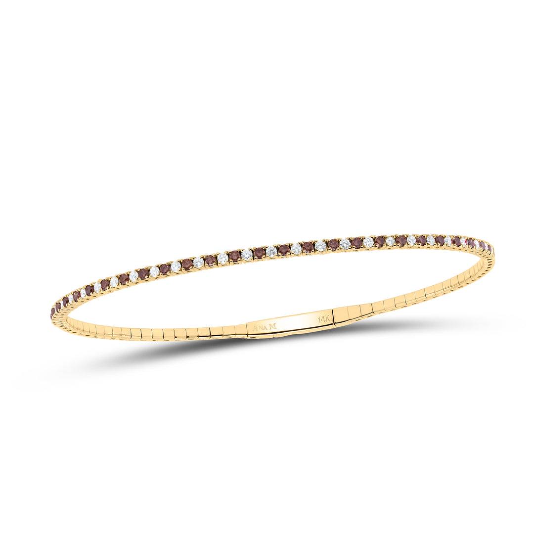 14kt Gold Diamond Tennis Bangle 3/4 ctw