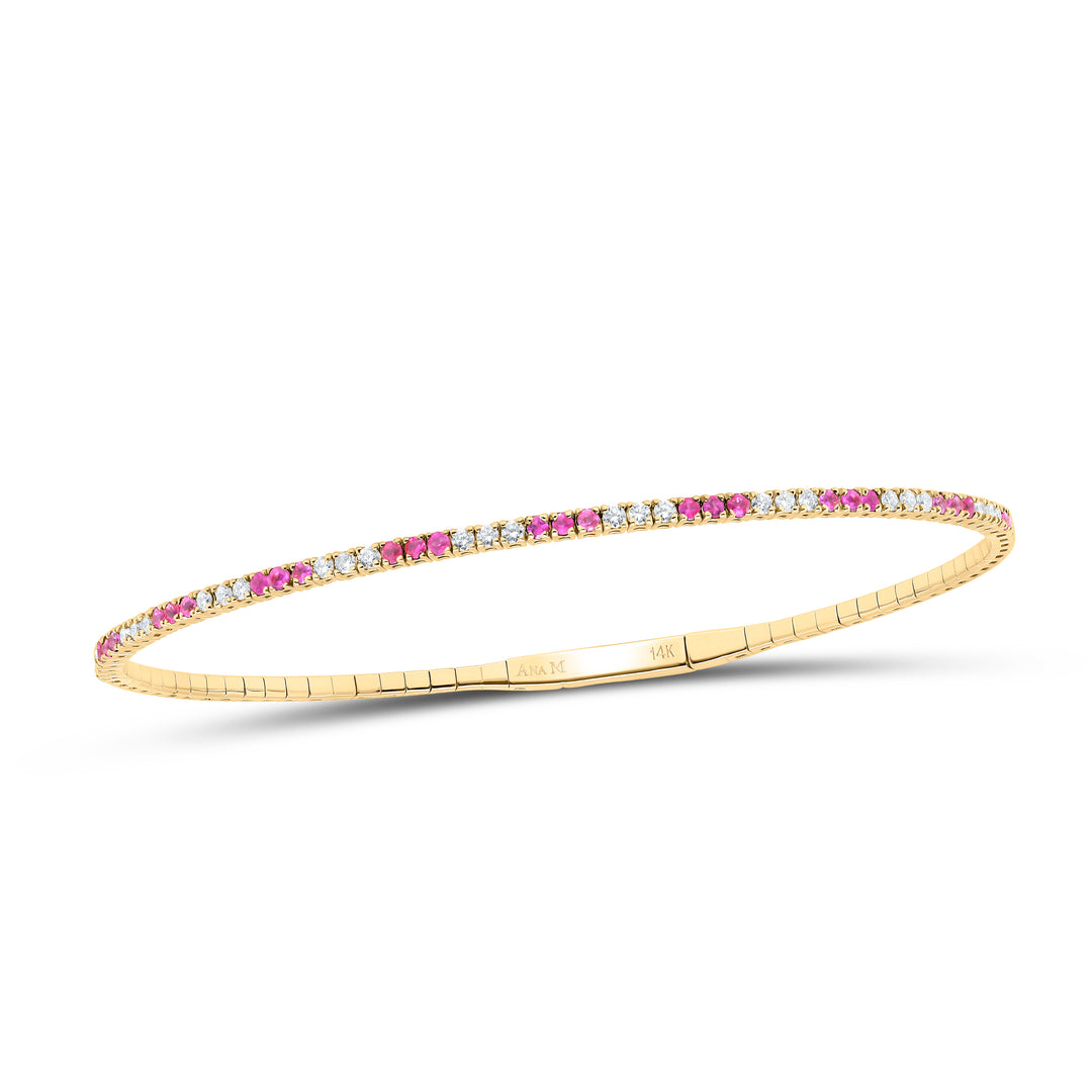 14kt Gold Diamond Tennis Bangle 3/8 ctw