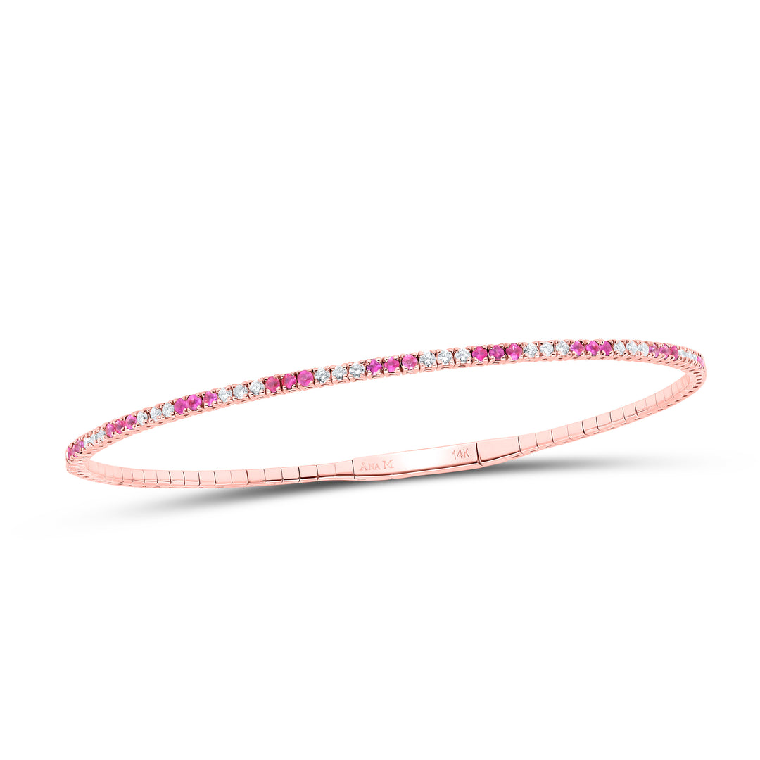 14kt Gold Diamond Tennis Bangle 3/8 ctw