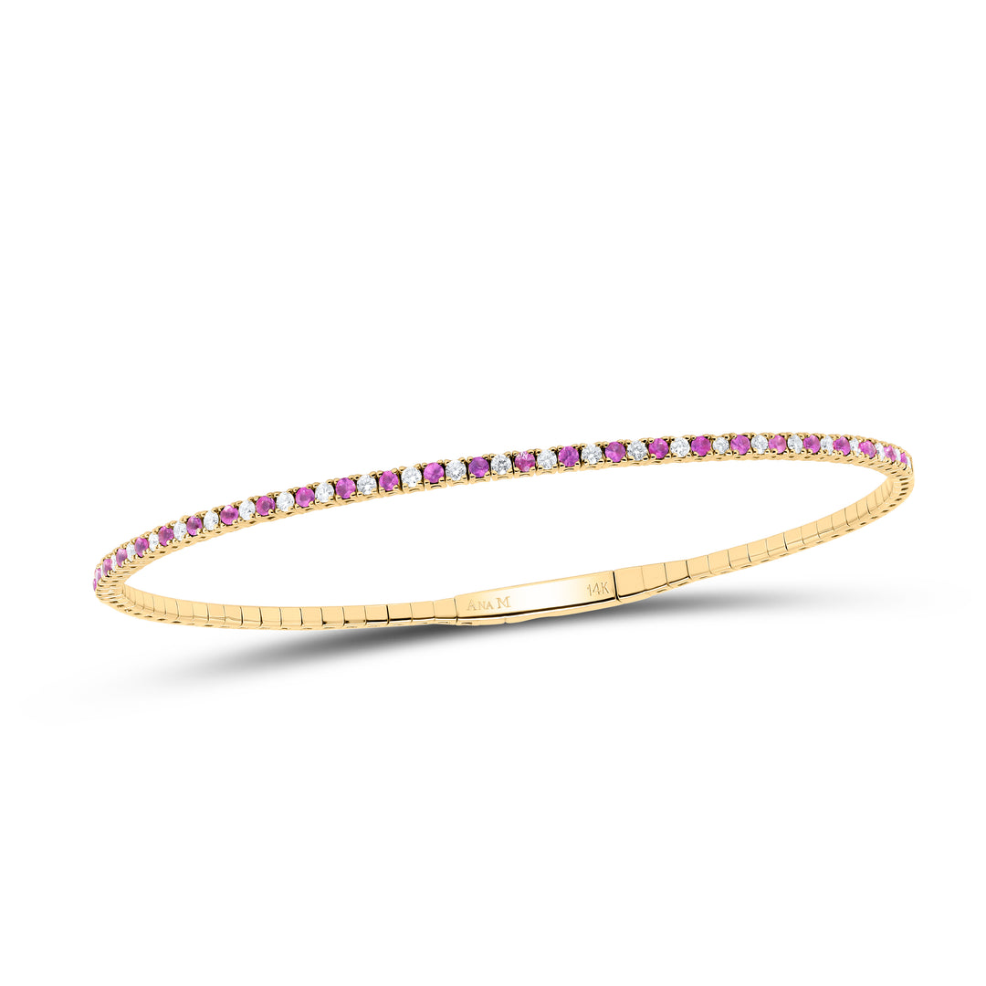 14kt Gold Diamond Tennis Bangle 3/8 ctw