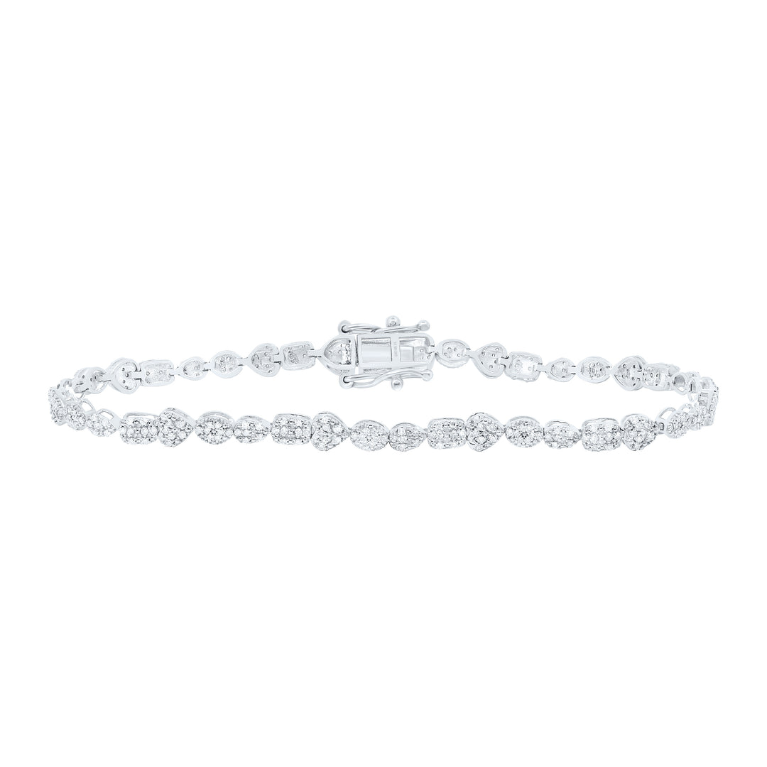 10kt Gold Diamond Heart Bracelet 3/4 ctw