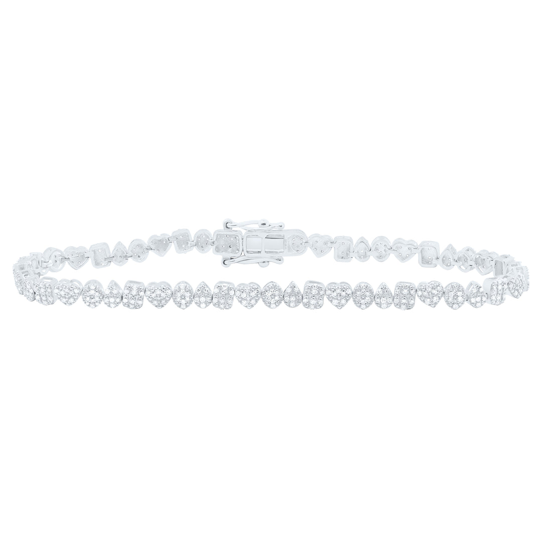 10kt Gold Diamond Heart Bracelet 1 ctw