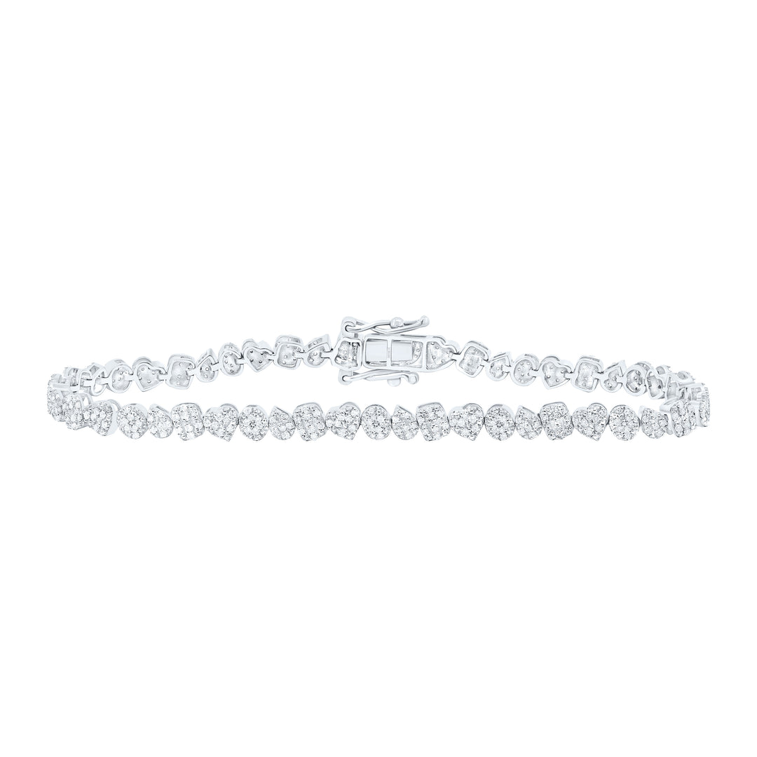 10kt Gold Diamond Heart Bracelet 7/8 ctw
