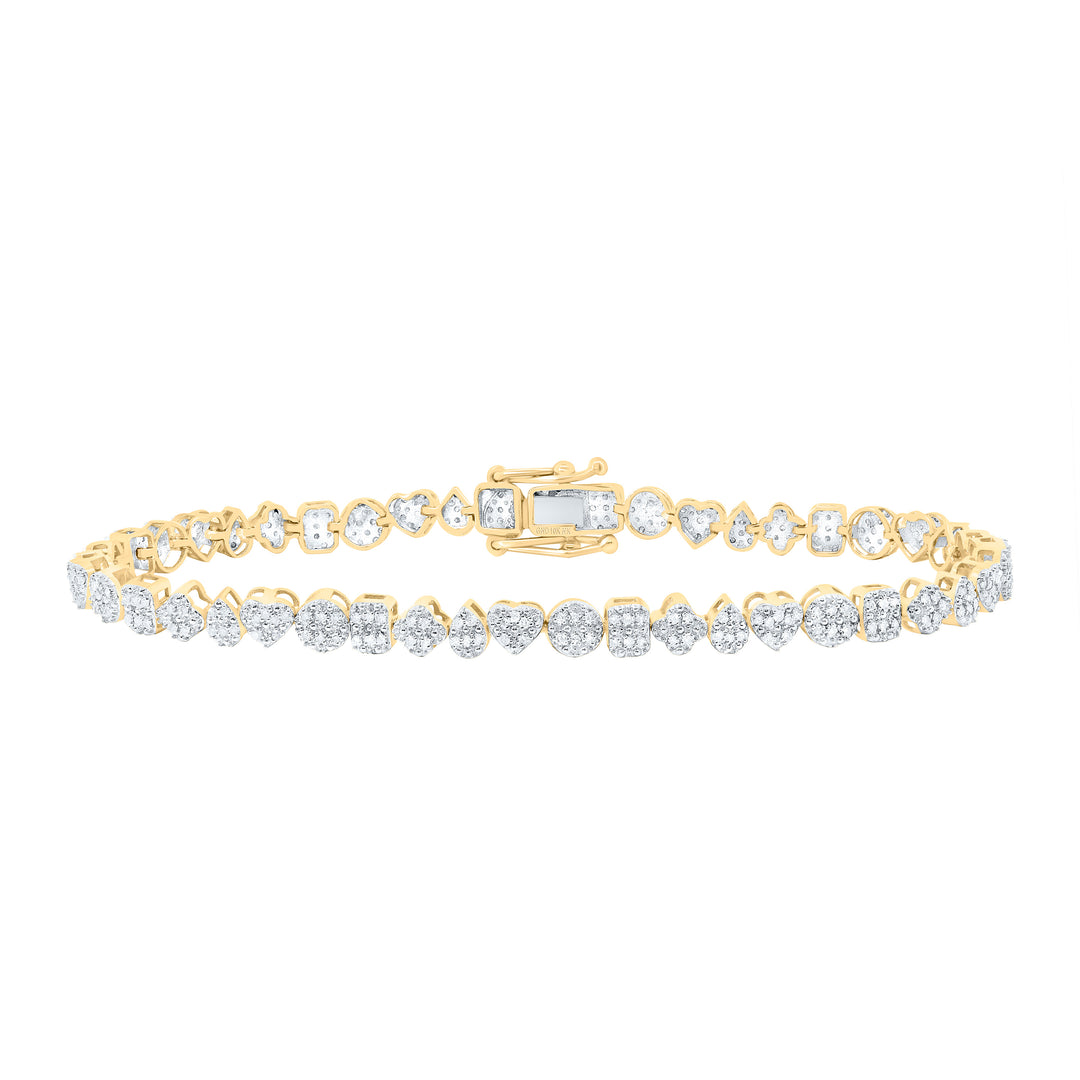 10kt Gold Diamond Heart Bracelet 5/8 ctw