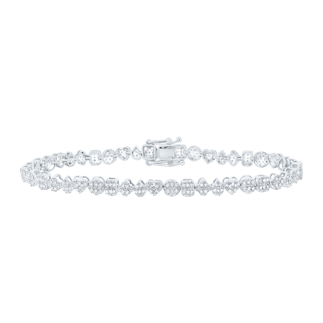 10kt Gold Diamond Heart Bracelet 5/8 ctw