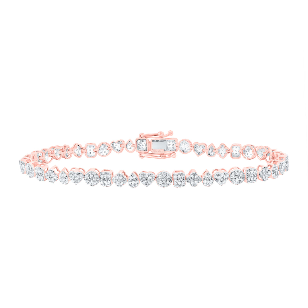 10kt Gold Diamond Heart Bracelet 5/8 ctw