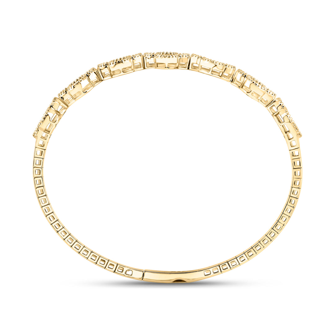 10kt Gold Diamond Clover Bangle 1/12 ctw - view 4