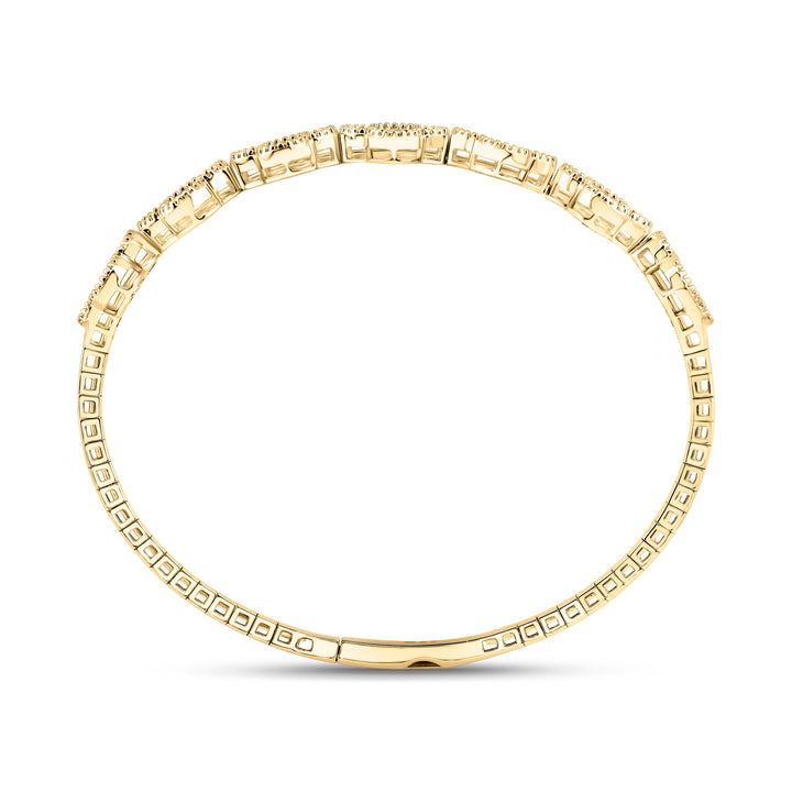 14kt Gold Diamond Clover Bangle 1/12 ctw - view 4
