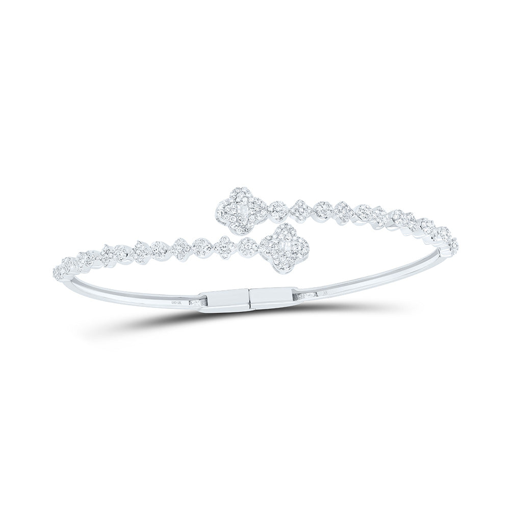 10kt Gold Diamond Clover Bangle 1 ctw