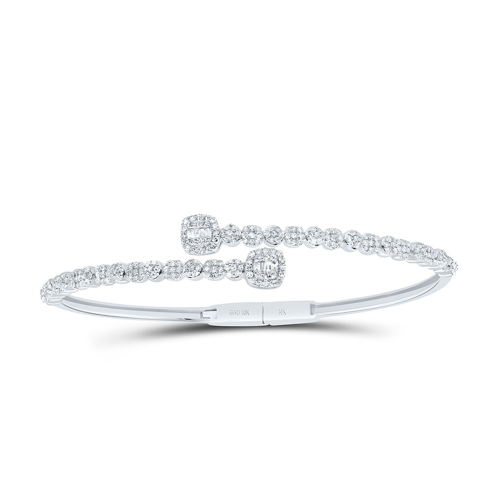 10kt Gold Diamond Cushion Bangle 1-3/8 ctw