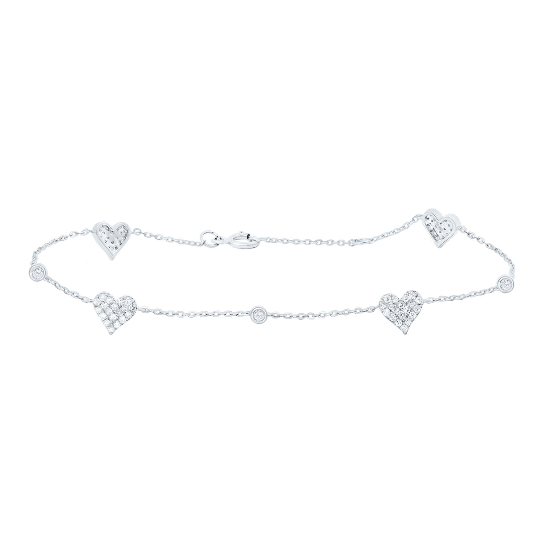 14kt Gold Diamond Heart Bracelet 1/3 ctw
