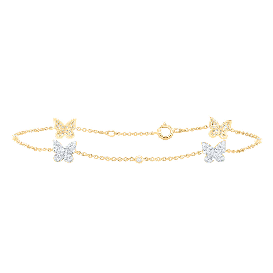 14kt Gold Diamond Butterfly Bracelet 1/2 ctw