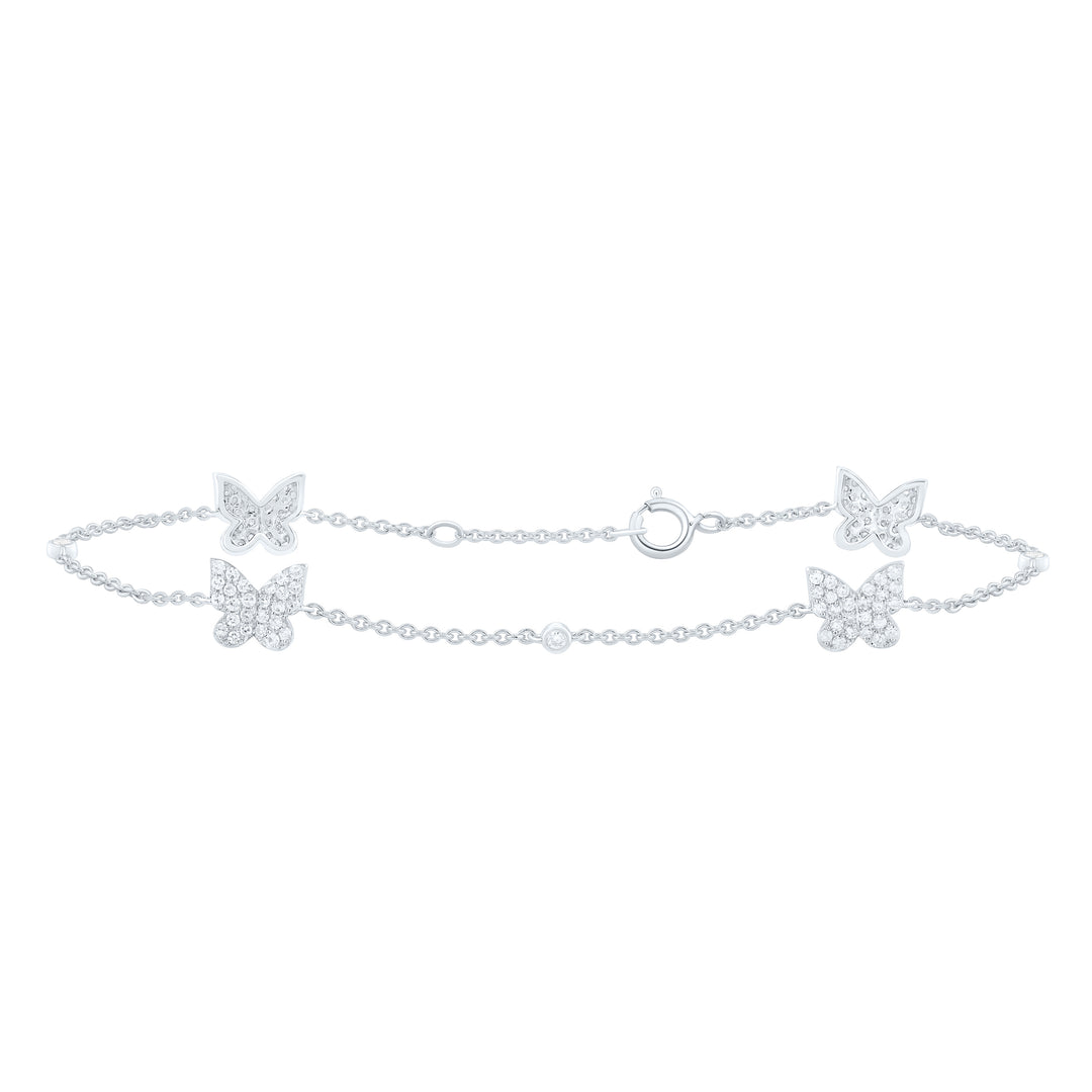 14kt Gold Diamond Butterfly Bracelet 1/2 ctw