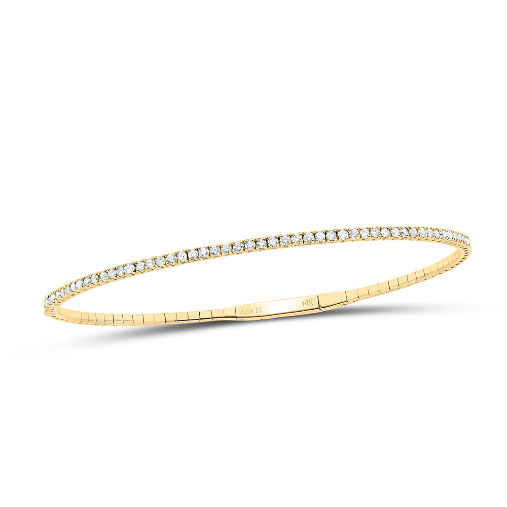 14kt Gold Diamond Tennis Bangle 3/4 ctw