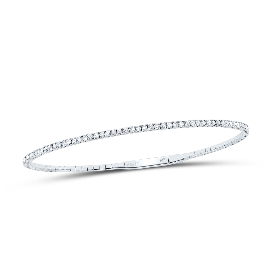 14kt Gold Diamond Tennis Bangle 3/4 ctw