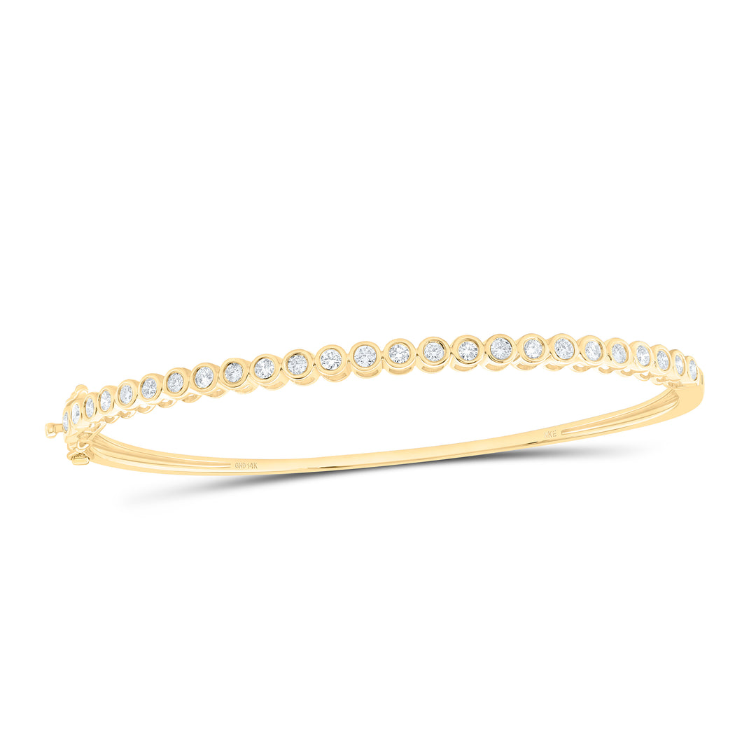 14kt Gold Diamond Tennis Bangle 1 ctw