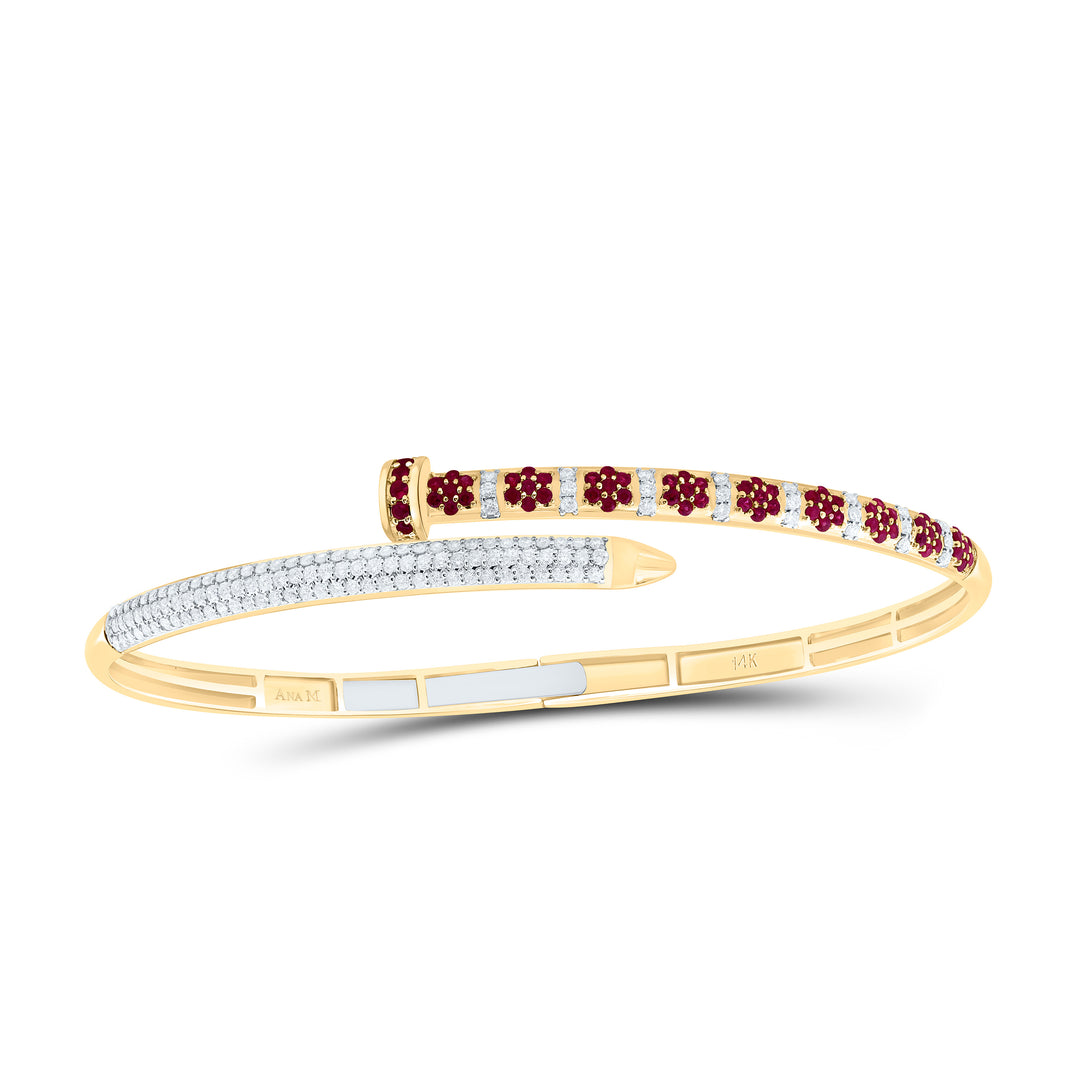 14kt Gold Diamond Bangle 3/4 ctw