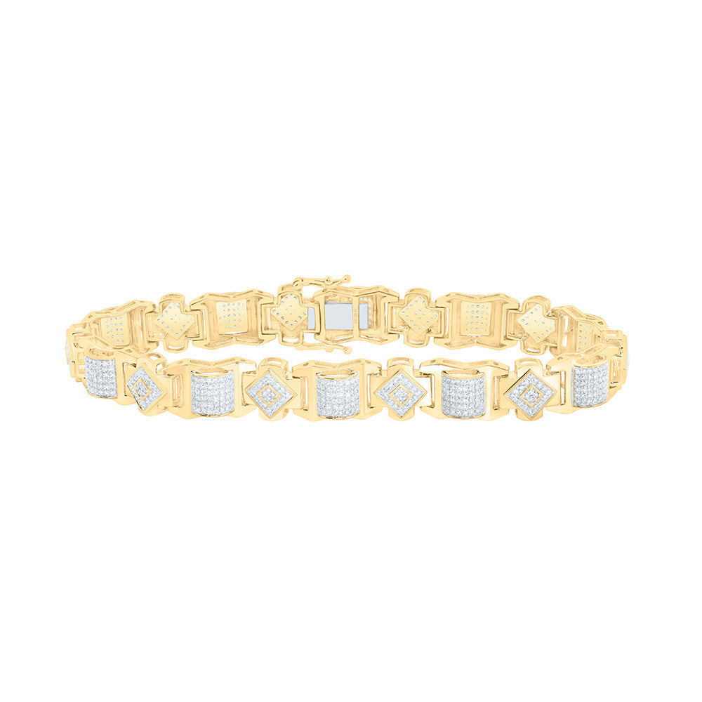 10kt Gold Men's Diamond Bracelet 2-5/8 ctw