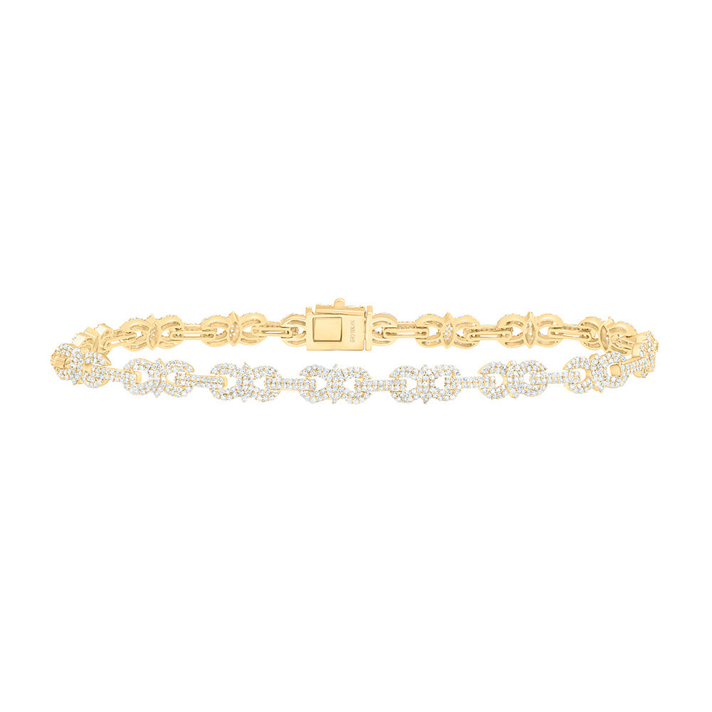 10kt Gold Men's Diamond Bracelet 3 ctw