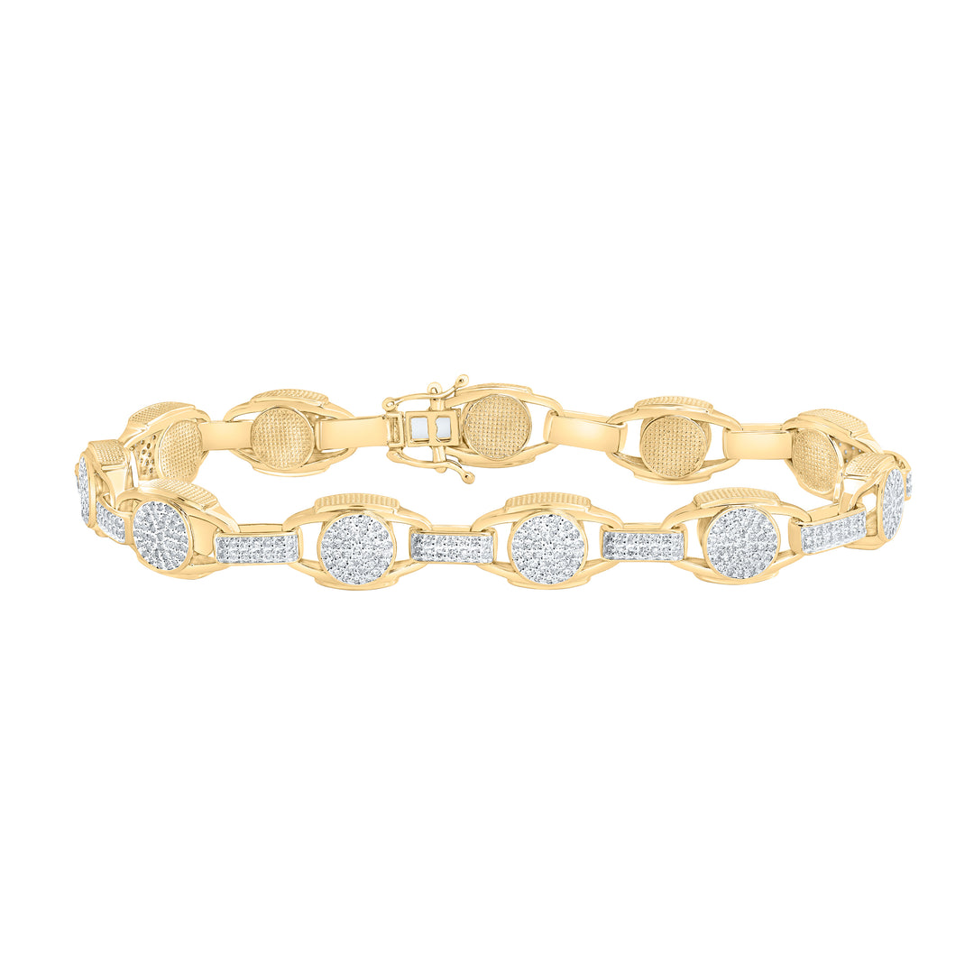 10kt Gold Men's Diamond Bracelet 1-7/8 ctw