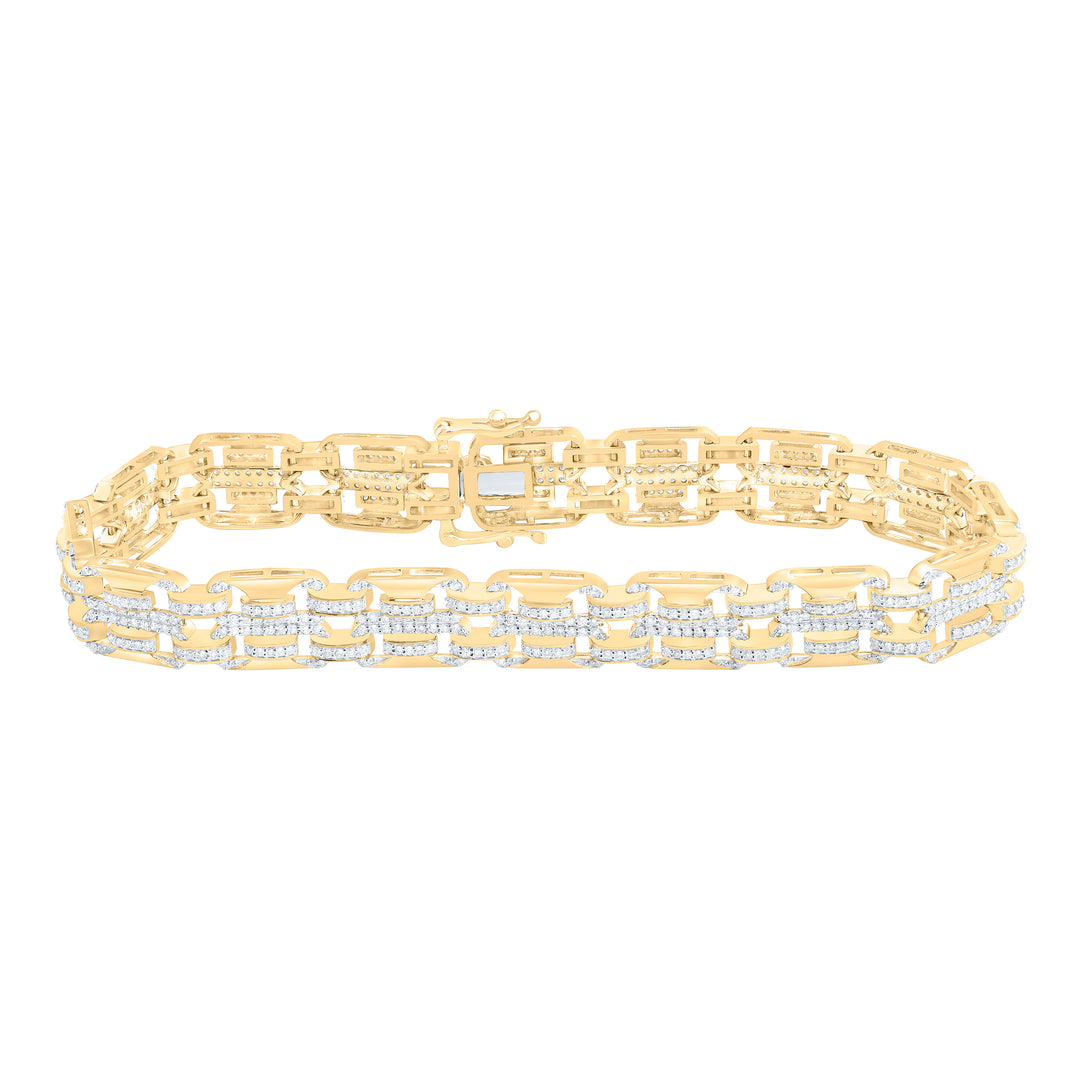10kt Gold Men's Diamond Bracelet 2-3/8 ctw