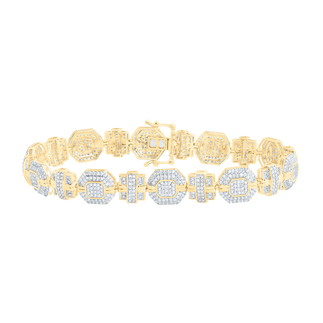 10kt Gold Men's Diamond Bracelet 3-1/3 ctw