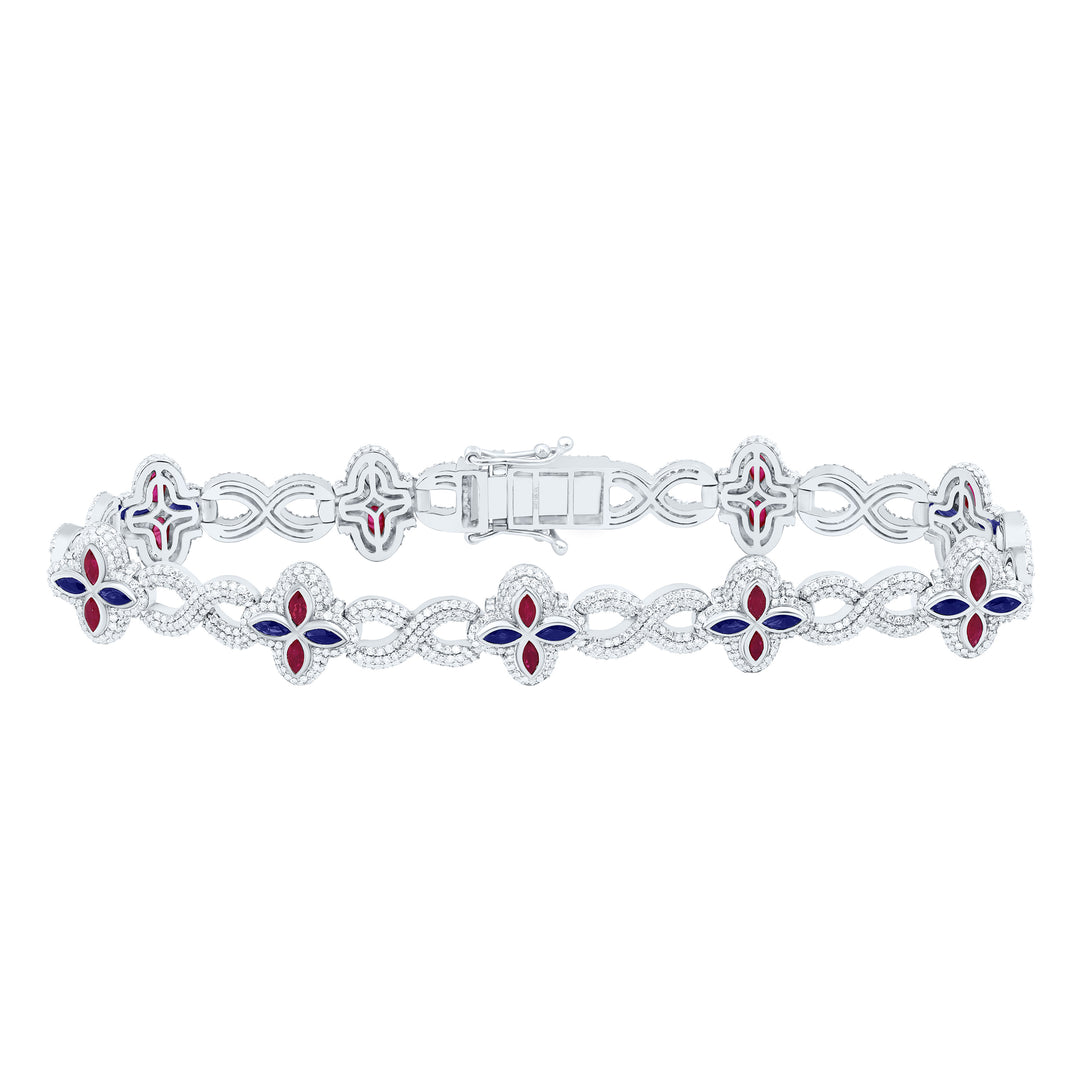 10kt Gold Men's Diamond Clover Bracelet 4-1/2 ctw